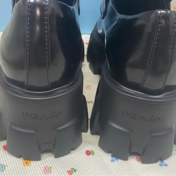 Prada Black Chunky Loafers - Picture 4 of 6